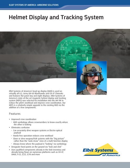 Helmet Display and Tracking System - Elbit Systems of America