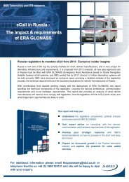 eCall in Russia - The impact & requirements of ERA GLONASS - SBD