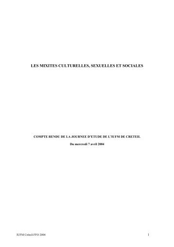 compte-rendu - IUFM de l'AcadÃ©mie de CrÃ©teil