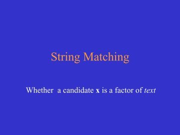 String Matching - CEDAR