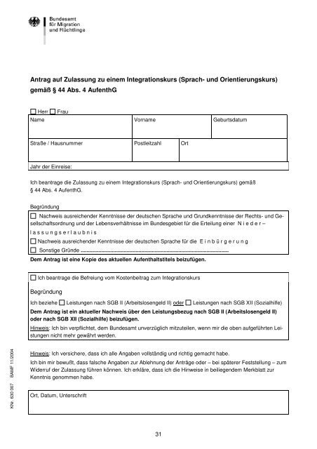 Leitfaden zur DurchfÃ¼hrung von Integrationskursen - Netzwerk ...