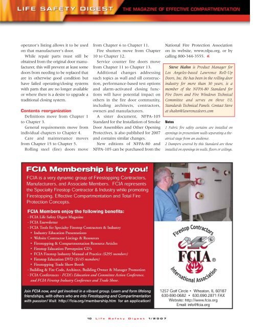 Winter 2007 - FCIA - Firestop Contractors International Association