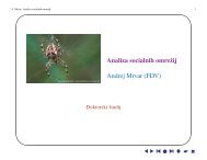 Analiza socialnih omreËzij Andrej Mrvar (FDV)