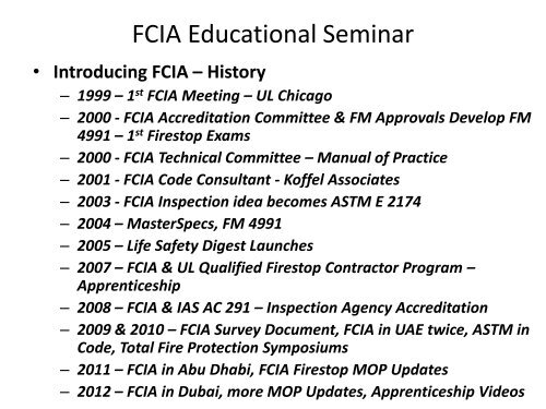 Inspection - FCIA - Firestop Contractors International Association