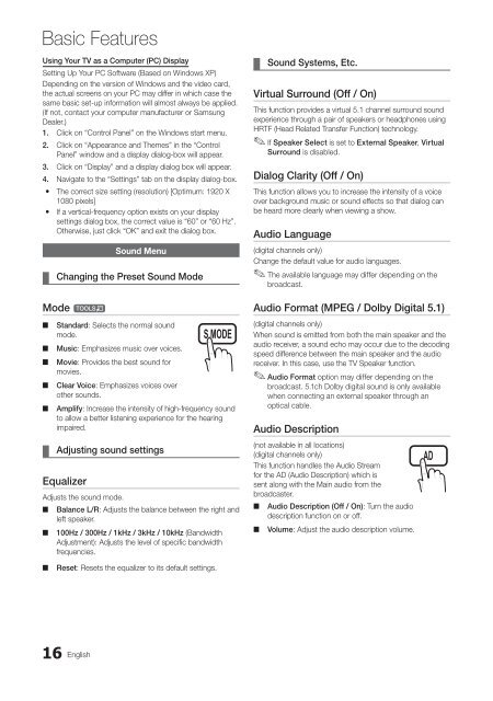 Samsung TV - LE40C550  User manual