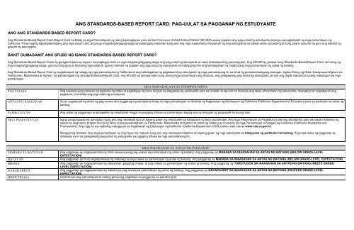 Report Card sa Ika-5 Baitang