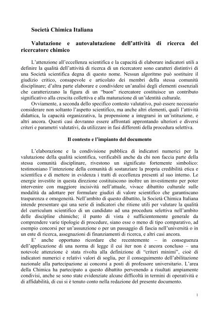 scarica il testo integrale - SocietÃ  Chimica Italiana