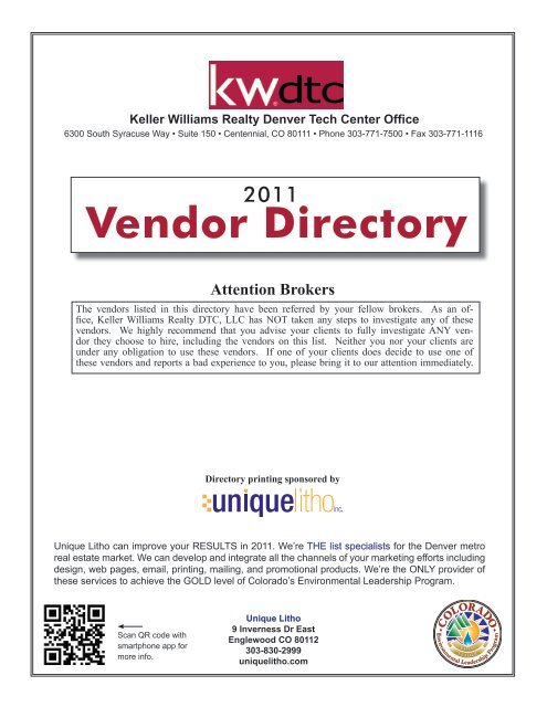 Vendor Directory - Keller Williams Realty