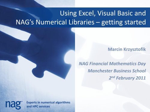 Using Excel, Visual Basic and NAG's Numerical Libraries â getting ...