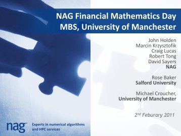 using NAG software - Numerical Algorithms Group