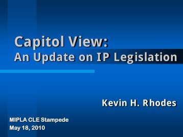 Update on IP Legislation - MIPLA