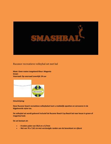 Rucanor recreatieve volleybal set met bal - Smashbal