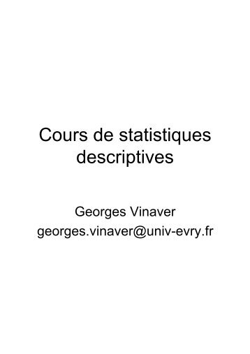 Cours de statistiques descriptives