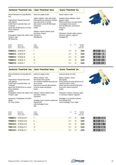 Catalogo sicurezza sul lavoro 2013/2014 - Steinemann AG