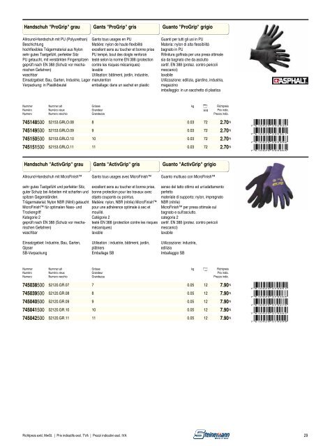 Catalogo sicurezza sul lavoro 2013/2014 - Steinemann AG