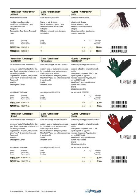 Catalogo sicurezza sul lavoro 2013/2014 - Steinemann AG