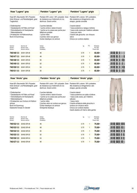 Catalogo sicurezza sul lavoro 2013/2014 - Steinemann AG