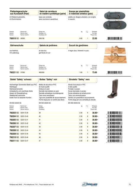 Catalogo sicurezza sul lavoro 2013/2014 - Steinemann AG