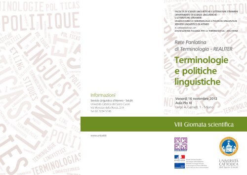 Terminologie e politiche linguistiche - Servizio linguistico (SeLdA)