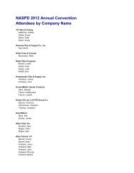 NASPD 2012 Annual Convention Attendees by Company Name