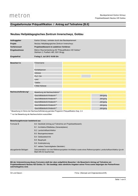 Eingabeformular PrÃ¤qualifikation (PDF) - Metron