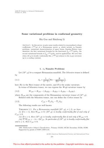 Some variational problems in conformal geometry