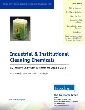 Industrial & Institutional Cleaning Chemicals - The Freedonia Group