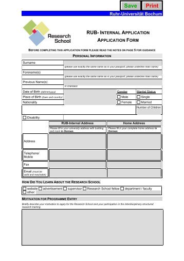 rub- internal application application form - RUB Research School ...