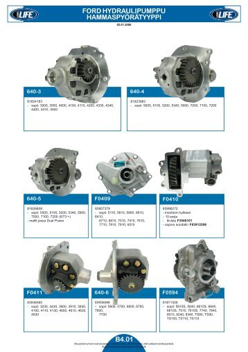 B4.01 FORD HYDRAULIPUMPPU HAMMASPYÃRÃTYYPPI
