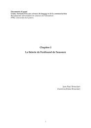 Chapitre 2 La théorie de Ferdinand de Saussure - Université de ...