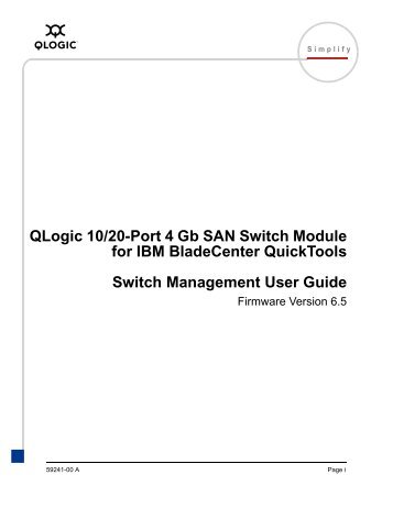 QLogic 10/20-Port 4 Gb SAN Switch Module for IBM BladeCenter ...