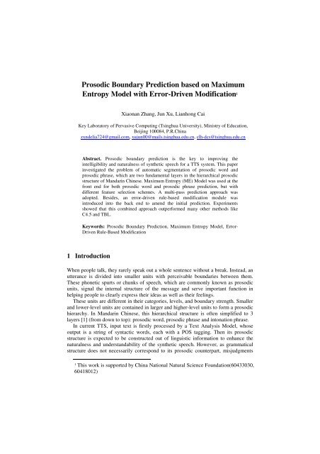 Prosodic Boundary Prediction based on Maximum Entropy Model ...