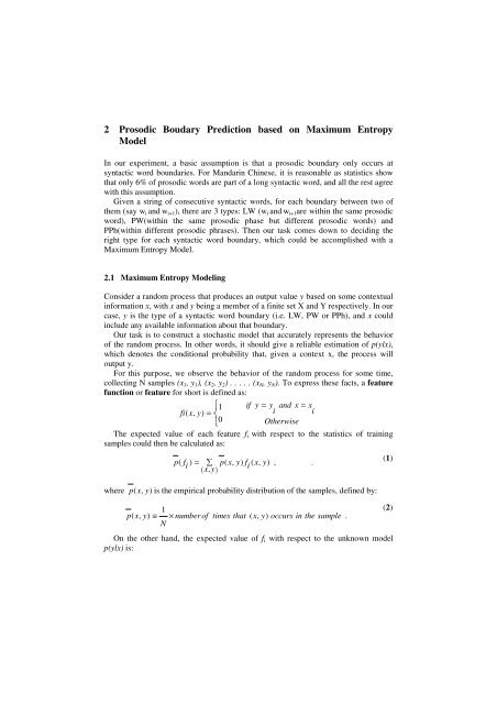 Prosodic Boundary Prediction based on Maximum Entropy Model ...