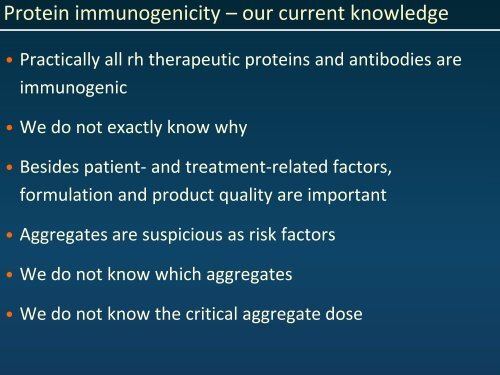 Protein Aggregation and Immunogenicity