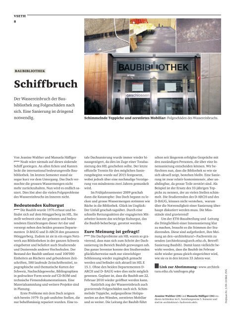Touchscreen und Pelikansoufflee - VSETH - ETH Zürich