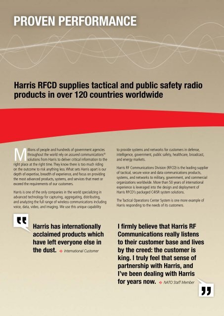 For Tactical Operations Centers - Harris RF Communications ...