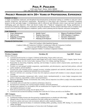 Telecom Project Manager Sle Resume sales trainer front runner resume writing Telecom Project Manager Sle Resume sales trainer front runner resume writing