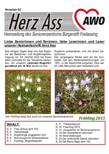 Ausgabe "HerzAss" März 2013 - AWO Angebote für Senioren in ...