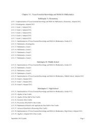 Chapter 111. Texas Essential Knowledge and Skills for Mathematics