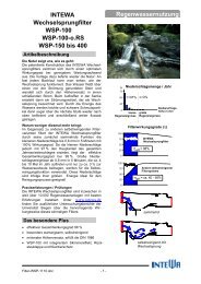 INTEWA Wechselsprungfilter WSP-100 WSP-100-o.RS WSP-150 ...