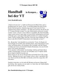 Handball in Kempenâ€¦ bei der VT