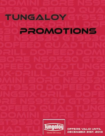 Tungaloy 2013 Promos - Discount-Tools.com