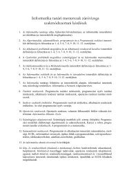 Tanári záróvizsga (levelező tagozat) - ELTE Informatikai Kar