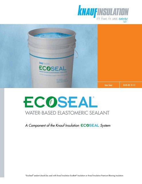 water-based elastomeric sealant - EcoSeal - Knauf Insulation