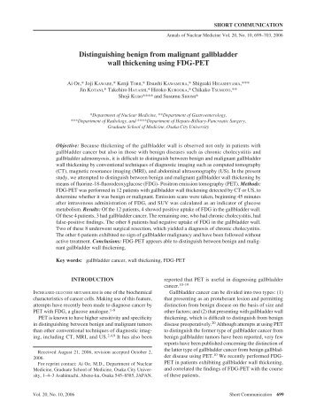 Distinguishing benign from malignant gallbladder wall thickening ...