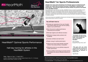 heartmath athlete workshop reduced - Beyond the Barriers