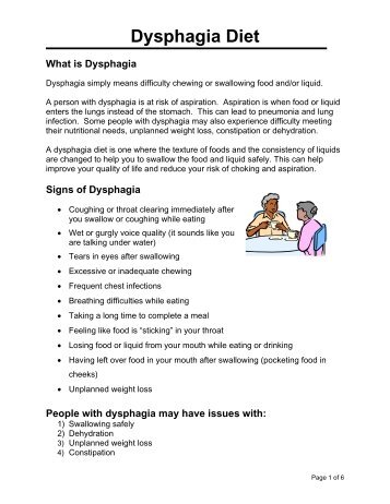 Dysphagia Diet What is Dysphagia - Hamilton Family Health Team