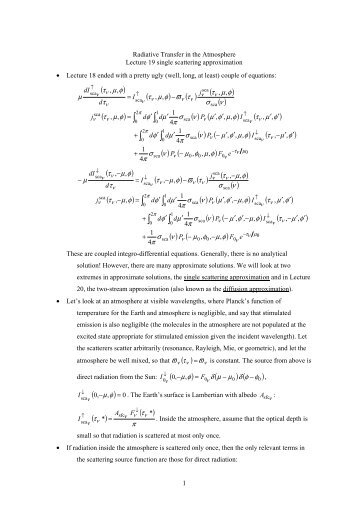 lecture 19 single scattering approximation