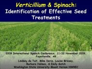 Verticillium & Spinach: - Washington State University
