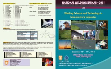 NWS-2011 Brochure.pdf - The Indian Institute of Welding